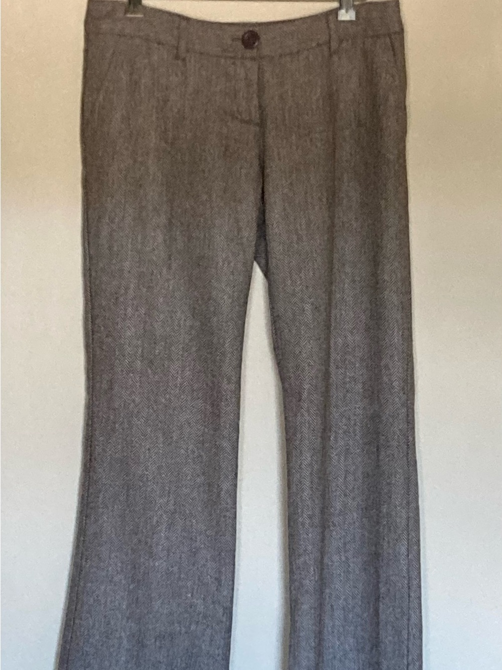 Better Be Gray Brown Wool Herringbone Trousers - fit like a S (size 6)